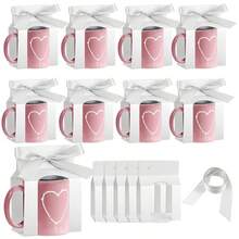 10/30/50 piezas Cajas de embalaje para tazas, aptas para impresión por transferencia de calor en tazas, bolsas de regalo, tazas con cajas con ventana, cajas de embalaje de regalo para tazas - Multicolor - Ver 2