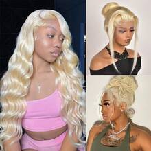 16 Inch Wigs 13x4 Body Wave Lace Front Human Hair Wigs For Women HD Transparent Brazilian Lace Frontal Wig Closure Lace Wig Pre Plucked,613,99J,4/27,350 - S613 - 查看 10