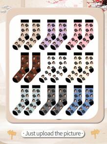 1 paire de nouveaux chaussettes personnalisées noires à roses, chaussettes de couple personnalisées, cadeau de remise des diplômes, chaussettes amusantes à col roulé personnalisées en tant que cadeaux pour hommes, chaussettes de sport, chaussettes de sport personnalisées, cadeaux d'anniversaire personnalisés, en tant que cadeaux de la Saint-Valentin, chaussettes fantaisie pour hommes, chaussettes fantaisie pour femmes