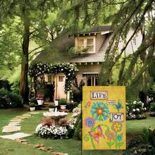 1pc, Love With Joy Spring Flower Garden Flag, 12 X 18 Inch Double Sided Farmhouse Yard Outdoor Flag, Farmhouse Rustic Pasture Porch Decoration(ONLY FLAG)