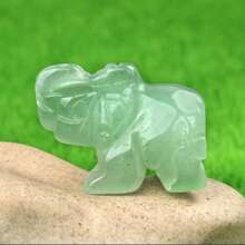 Lucky Elephant Jade Stone Fortune Feng Shui Statue Figurine Office Ornament Chakra Healing Stones Statue Decor Best Gifts Birthday