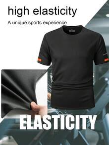 3pcs/Set Boyfriend Style Men's Summer Breathable Quick Dry Running & Fitness Short Sleeve T-Shirts - 彩色 - 查看 3