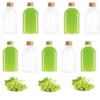 3/27pcs Birthday Mini Wine Bottles, Beverage Dispensing Bottle Plastic Material Transparent To See Contents, Equipped With Lids And Labels, Suitable For Gift-Giving, Various Liquid Containers, Ideal For Birthday Parties, Full-Moon Feasts, New Year, Weddings, Anniversaries, Picnics, Weekend Gatherings, Dining Table Decoration, Cinemas And Decorations For Parties Of All Sizes