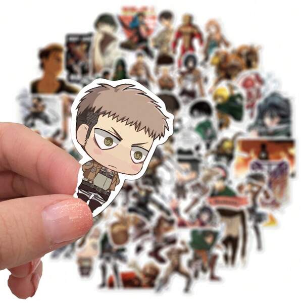 Crunchyroll 50PCS Officially Licensed Shingeki No Kyojin Sticker Cartoon High Quality Waterproof Decoration For Guitars Luggage Water Bottle Party Christmas Thanksgiving Supplies And Gifts