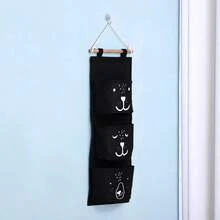 Hanging Storage Bag 3 Pocket Waterproof Hanging Organizer For Dorm Living Room Bathroom Home Fabric Wall Closet Organizer