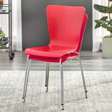Set Of 2 Pisa Modern Bentwood Dining Chairs - Buylateral - Red - View 4