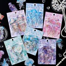 30pcs/Pack Ocean Waltz Jellyfish Scrapbooking Stickers, Premium Diary/Planner Sticker Sheets