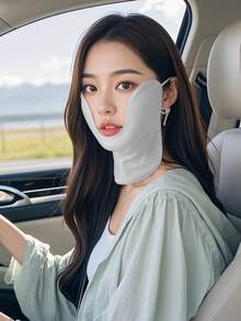 GOLOVEJOY 1pc Women's Summer Cycling Sunscreen Ice Silk Golf Face Mask, With Rhinestone Pattern, Versatile U-Shaped Design, Breathable Sun Protection Mask To Shield Eyes, Cheek, Neck - Unisex - Multicolor - View 6