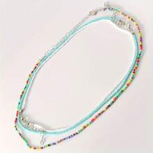 3 cái / bộ Vòng cổ đính cườm khối màu - Nhiều màu - Xem 5