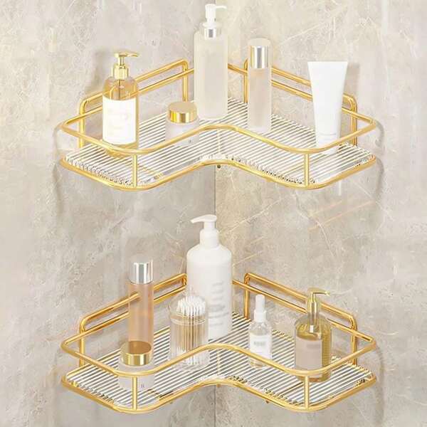 Étagère de douche en acrylique, étagère de salle de bain sans perçage, organisateur de soins de la peau pour douche, cuisine, toilette. Étagère d'angle pour douche, étagère de maison, décoration de salle de bain, organisateur de salle de bain. Retour à l'école d'été.
