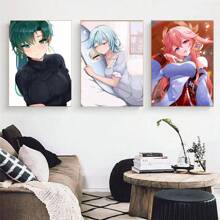 1pc Wall Arts Posters FramelessPop WHite CARD Anime Girl Poster CUTE Poster Bar Cafe Wall Art Painting Home Decor Frameless/Wood-Framed Painting