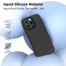 ForiPhone17/16/15/14/13/12/11 Models - Liquid Silicone Case - Ultra-Thin & Soft & Screen/Camera Protection & Shockproof & Smooth Touch & Scratch-Resistant & Microfiber Lining - 午夜綠 - 查看 8