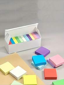 11pcs 1100 Sheets Mixed Color Sticky Note, Creative Easy To Post Sticky Note For Office, School Student,Tearable Sticky Sticky Note Paper For Students To Take Notes With Multifunctional Index Stickers,School Supplies,Back To School - Multicolor - View 2