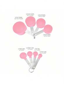 8pcs/Set Stainless Steel Handled Multi-Functional Plastic Measuring Spoons, Measuring Cups, Scaled Measuring Spoons Set, Cooking And Baking Tool, Essential Kitchen Gadgets For Home And School