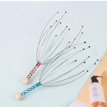 1 pieza Rascador y cabezal rascador de acero inoxidable, masajeador para el cabelludo con forma de pulpo para nutrir el cabello y aliviar la comezón, pequeño extractor de impurezas