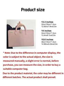Custom Chic Pink PVC Faux Leather Laptop Bag,Personalized Name, Lightweight & Secure, Portable Multi-Functional Computer Case - Versatile For Office,School Supplies,Back To School,School Gift,For Office,For School,For Classroom,For Teacher Gifts,For University,For Colleague,For Dorm Rooms,For Teacher,For Boys And Girls,For Teenagers,Junior High School Students,Middle School Students,High School Senior High School Students,College Students,University Students,Freshman,Sophomore,Underclassmen,All-Purpose,Large Capacity,Versatile,Multifunction,Colorful,Cute,Adorable,Contracted,Funny,Kawaii,Y2K,Minimalist,Commuting,Business Casual,Basics,Custom,Personalized,Unique,Customized,Ideal Gifts For Him,Ideal Gifts For Her,Her,Family,Friends,Girlfriend,For Anniversaries,For Birthdays,For Holiday/ Vacation,For Outdoors/Outings/Travel/Hiking/Stadium/Sports/Climbing,For Business/Commute/Work/Office