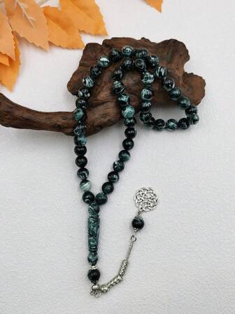 Acrylic Prayer Beads Bracelet - 45 Beads 10mm Muslim Tasbih - Simple Style No Metal Plating - Unisex Islamic Worship Rosary Beads With Single Tassel - Religious Eid Gift