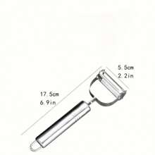 Pelador multifuncional de frutas y verduras de acero inoxidable: rebanador, rallador y picador manual. Utensilios de cocina para el hogar, la cocina de autocaravanas y la residencia universitaria.