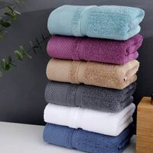 6pcs/Set 13.38*29.5in 100% Cotton Soft And Comfortable Solid Color Thickened Wash Towel For Home Bathroom, Hotel Bathroom, Beach Towel, Christmas Gift, Halloween Gift, Valentine's Day Gift, Mother's Day Gift, Father's Day Gift
