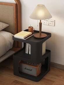 1-Piece Metal Modern Casual Minimalist Square Bedside Table, Storage Cabinet, Side Table, Multifunctional Coffee Table, Suitable For Compact Space Saving In Bedrooms, Offices, And Living Rooms - Creative Bedside Table Next To The Sofa