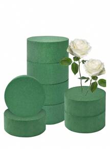 2pcs Square Or Round Floral Foam Bricks, Suitable For Fresh And Artificial Flower Arranging, Dry And Wet Flower Foam, Applicable For Wedding, Aisle Decor, Party Decoration And Florist