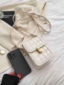 Brown Rectangular Crossbody Bag Wallet For Women - Beige - View 6