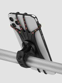 2pcs-About 12.5cm*6.5cm-Pram Phone Holder | Silicone Stroller Phone Holder | Stroller, Shopping Cart Or Handlebar Phone Holder | Stroller Phone Holder Holder, Swivel Silicone Stroller Bicycle Phone Holder Electric Car Motorcycle Cycling Navigation Bracket Riding Fixed (Black) - Black - View 6