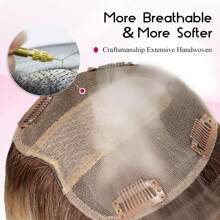 Human Hair Topper For Women 5x5 Lage Silk Base 14 Inch Real Hairfor Women With Thinning Hair Or Hair Loss