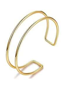 1 pièce Bracelet jonc en métal ajustable personnalisé et exagéré pour femme, convient pour les fêtes, les cadeaux et le port quotidien