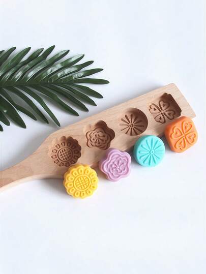 قالب كعكة القمر الخشبي قطعة واحدة ، طوابع خشبية بشكل زهرة، قوالب ختم كعكة القمر اليدوية، كعكة الفاصوليا الخضراء، البسكويت، قوالب حلوى عيد منتصف الخريف، قطاعات البسكويت، صانع كعكة القمر، أدوات الخبيز (تأتي طلبات نمط الزهرة بشكل عشوائي)