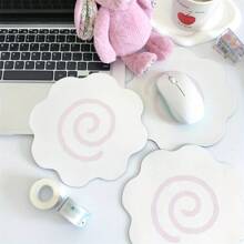 Tappetino da tavolo a forma di fiore, bellissimo tappetino per mouse con design a forma di pesce, fondo in gomma antiscivolo, semplice decorazione per ufficio