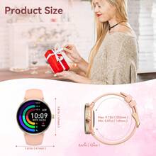 EIGIIS Smart Watches For Women With Diamonds (Make/Answer Call) Sleep Monitor 100+ Sport Modes 1.19" AMOLED Screen IP68 Waterproof Fitness Tracker For IOS Android Phone, Best Gift For Girlfriend - Lưới thép vàng + Silicone hồng - Xem 10