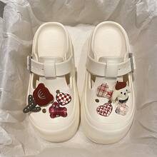 Cartoon Puppy Perforated Summer Outdoor Platform Slippers For Women, Thick Soled, Stylish, Suitable For Students, Homewear, EVA Closed Toe Sandals - White - View 8