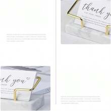 Stylish Marble Business Card Holder With Gold Metal Frame - Luxurious Desktop Business Card Holder For Office And Front Desk, Perfect As Conference Gifts, Cute Stationery - Multicolor - View 10