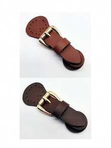 1pc Canvas Bag Wallet Shoulder Strap Connection Leather Buckle, Solid Color Leather Buckle, Vintage Bag Metal Buckle, Used To Seal Shoulder Bag And Clothing Fasteners, Sewn Diy Craft Accessories, Used For Diy Handbags, Leather Craft Bag Wallets - Multicolor - View 17