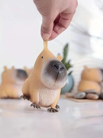 1pc Adorable Capybara Squeeze Toy,Fun And Stress-Relieving Toys,Cute Pets And Animal Toys,Suitable For Children's Educational Games, Teenagers And Adults To Relieve Stress And Reduce Pressure,Christmas, Birthday, Holiday Party Gifts