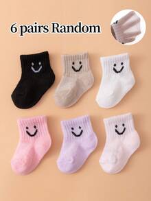 6 Pairs Cartoon Design Polyester Baby Socks, Suitable For Spring, Summer, Autumn And Winter - Multicolor - View 11