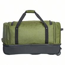 LEECOOPER 欧洲品牌 法国设计 牛津布 大容量可折叠便携式拉杆旅行包，1 件，防水，多口袋，多尺寸，多色 900D 涤纶，旅行/商务/度假必备，节日必备，优雅装饰，时尚基础款，舒适旅行，家庭和谐，特殊礼物，高档单品，春夏亮色，男女通用，经济型航空随身行李 - 綠色 - 查看 3