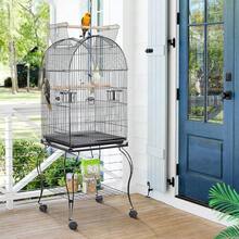 Jaula Para Pájaros De 59 Pulgadas Con Tapa Abierta Para Loros, Cacatúas, Conures, Periquitos, Tortolitos, Periquitos, Pinzones, Jaula Para Pájaros Canarios Con Soporte Extraíble - Black - View 7