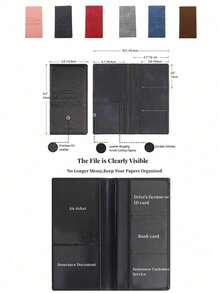 Premium PU Car Insurance Data Document Protector & Business Card Holder Graduation - Grey - View 5