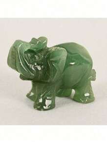 Lucky Elephant Jade Stone Fortune Feng Shui Statue Figurine Office Ornament Chakra Healing Stones Statue Decor Best Gifts Birthday