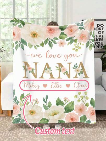 1 pieza Manta de franela suave y cómoda personalizada, Manta de tiro "Te amo mamá" para el Día de la Madre, adecuada para carro, sofá, cama, oficina, campamento, regalo perfecto para mamá