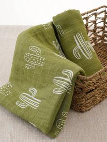1 pieza Manta de muselina para envolver bebés con estampado de cactus - Multicolor - Ver 8