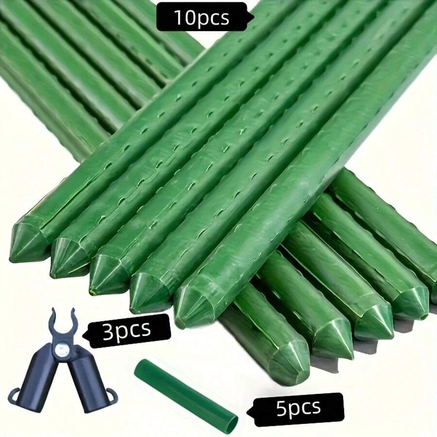 金属花园棚架套装，耐用植物攀爬支撑架，适用于各种水果、植物、蔬菜、温室、户外种植必需品 - 軍綠色 - 查看 1