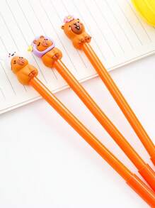2pcs/24pcs Capybara Shaped Creative Ball-Point Pen, 0.5mm Black Ink, Ideal Gift For Back To School, Graduation, Teachers' Day, Office, School Writing