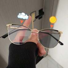 New Arrival Cat Eye Metal Frame Glitter Decor Women's Glasses, Unique Fashion Design - Multicolor - View 12