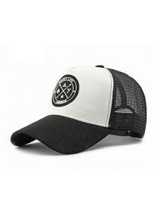 1 pieza Gorra de béisbol tipo snapback de estilo fashionable unisex con protección solar ajustable para uso al aire libre, fiesta en la playa, casual, mezcla de poliéster, color degradado, primavera, verano, otoño