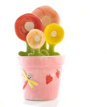 5pcs/Set Ceramic Flower Measuring Cup Set - Baking Tool With Storage Base, Household Kitchen Salt/Sugar Seasoning Small Spoons