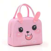 Cartoon Insulated Lunch Bag - Fashionable Style, Polyester, Foldable, Waterproof And Stain Resistant, Zip Closure, Dual Handles, Suitable For College, Commuting, Outings, Vacation, Allows Students To Bring Flatware To School Back To School