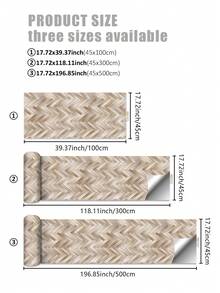 1 卷简约人字形木纹图案自粘可移除壁纸，适用于家居装饰墙壁、橱柜、桌面、教室、宿舍，17.72 * 39.37/17.72 * 118.11/17.72 * 196.85 英寸墙面装饰房间装饰贴纸个性化贴纸墙贴 - 彩色 - 查看 4